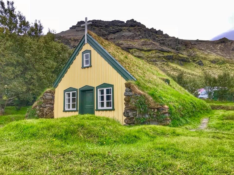 Iceland turf church photo