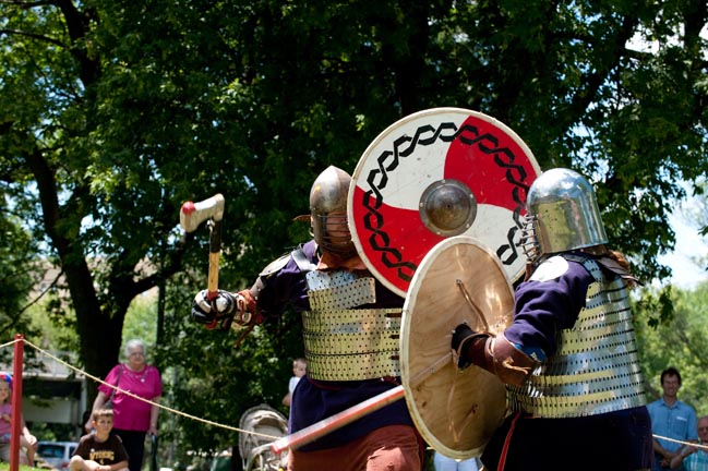 Vikings with shields