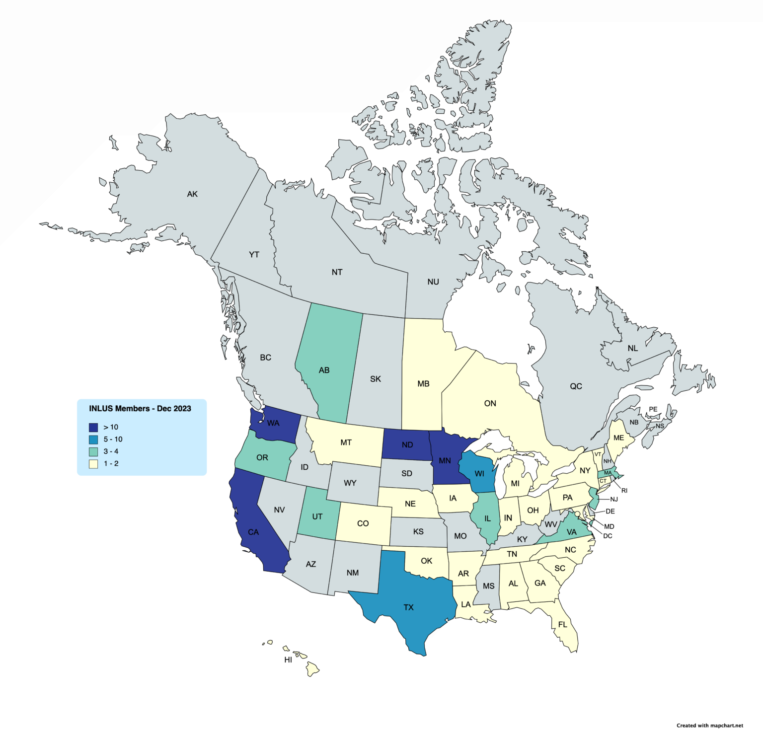 member map North America