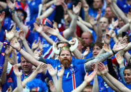 Icelandic soccer fans photo